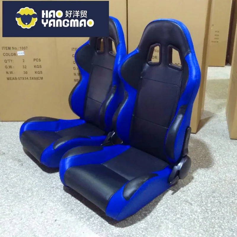 Suitable for Hot Sale Universal Reclining Black PVC Carbon Look Leather Bucket Racing Seats 1002 Series