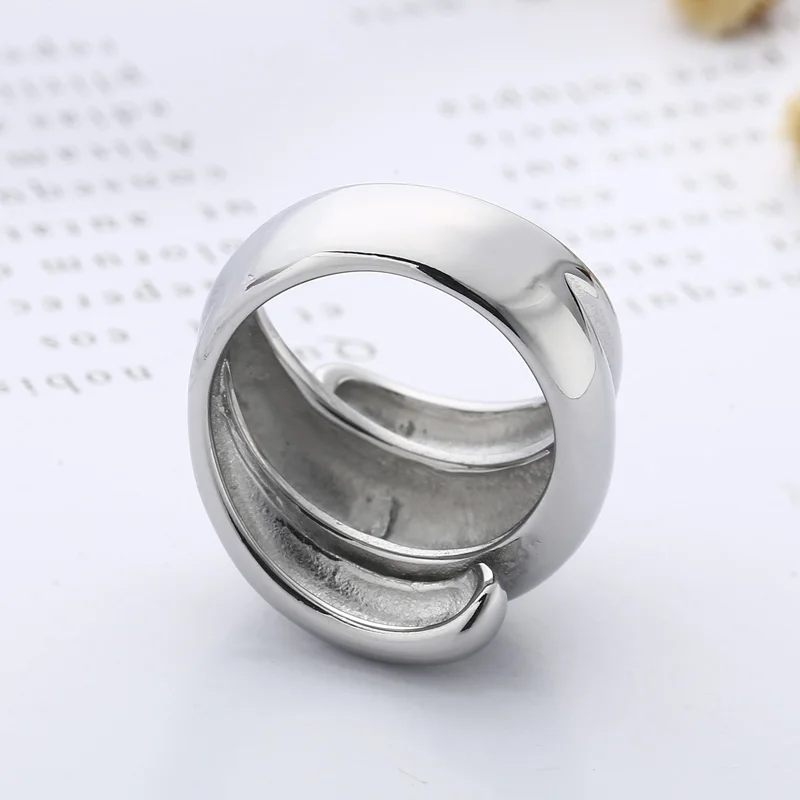 KALEN Fashion New Stainless Steel Thick Geometric Wide Rings For Women Minimalist Chunky Anillos Weddinng Party Jewelry