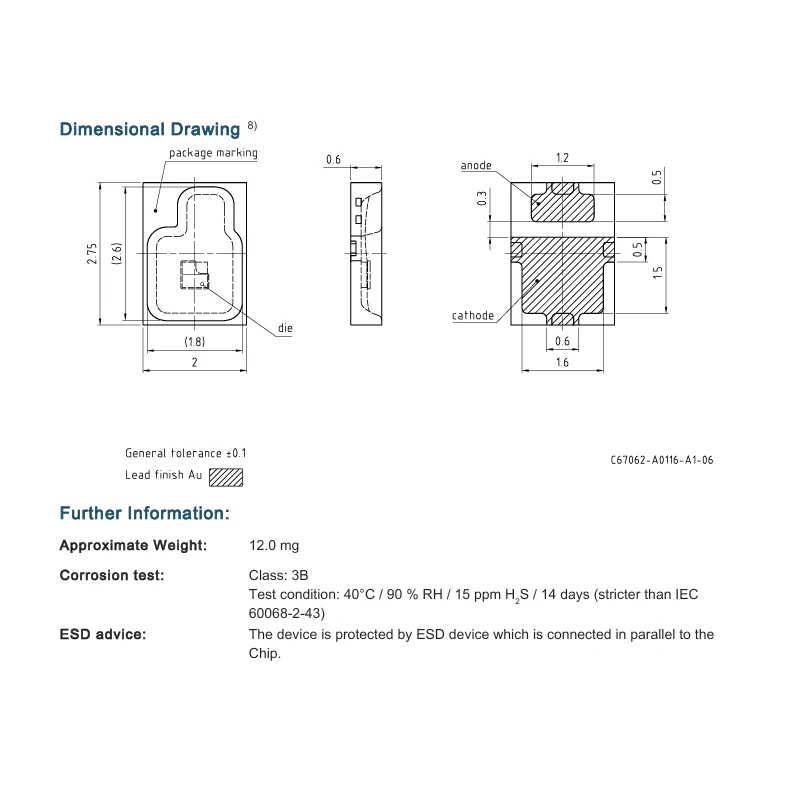 1 W 2720 SMD Koel wit 6300-6500 K Automotive Light High Power Leds