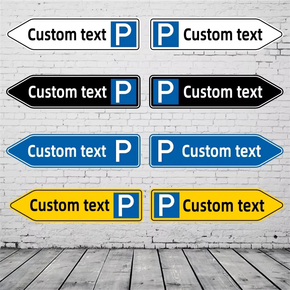 Customized Text Aluminum Parking Arrow Direction Sign, Outdoor Parking Guidance Warning Board Available In Various Colors