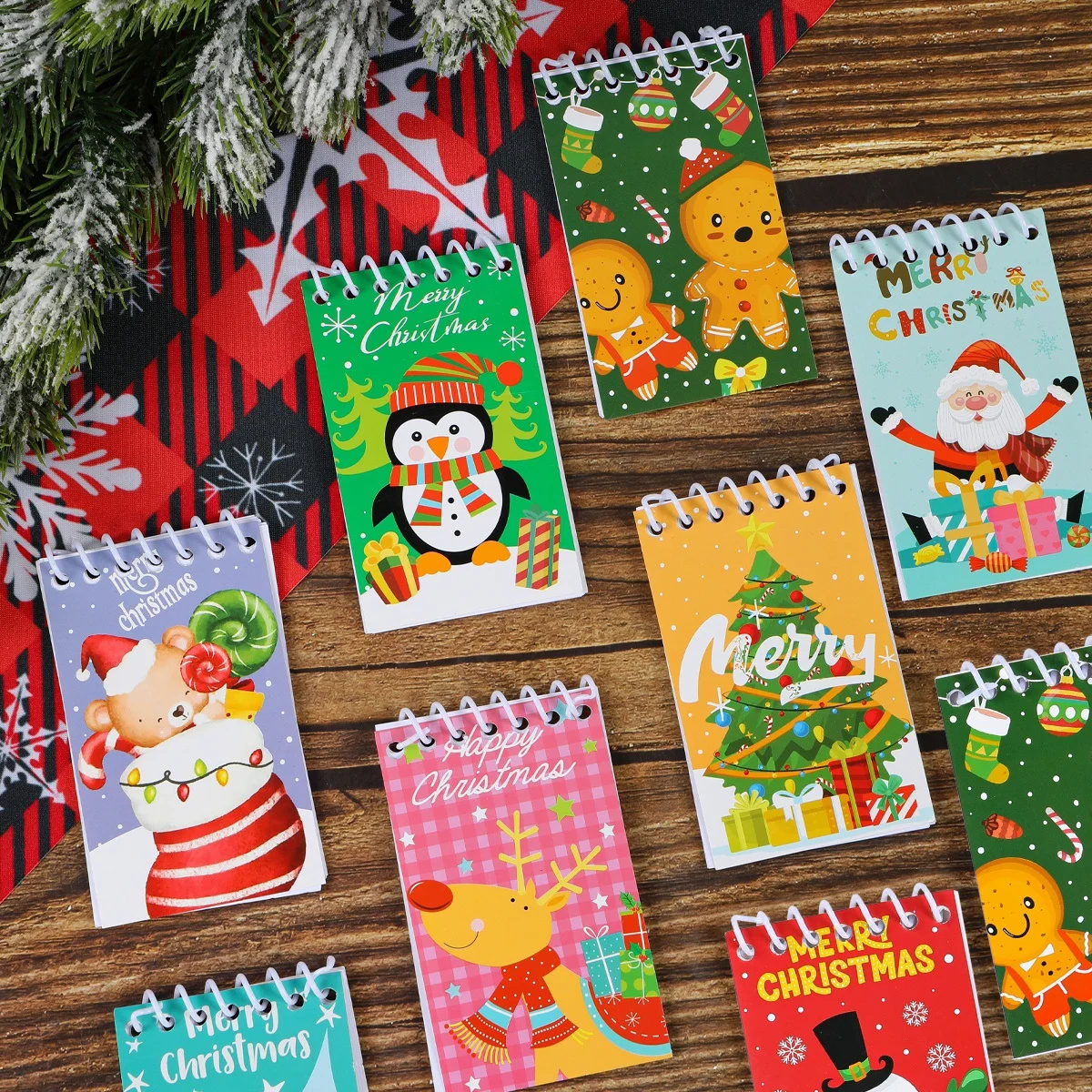 Christmas Santa Claus Coil Notebook Navidad Natal Noel Snowman Notepad Merry Christmas Decorations For Home 2024 New Year 2025