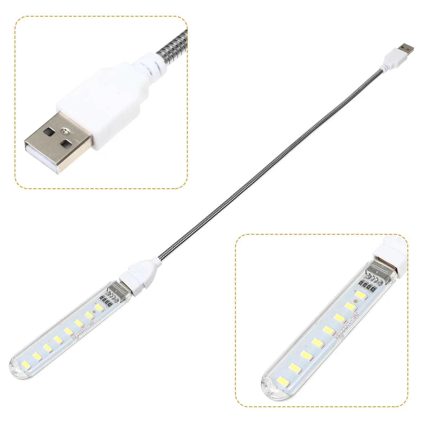 

USB-светильник на гибкой ножке с 8 светодиодами, портативная лампа для компьютера, регулируемая, для спальни, гостиной, улицы, с питанием от ноутбука