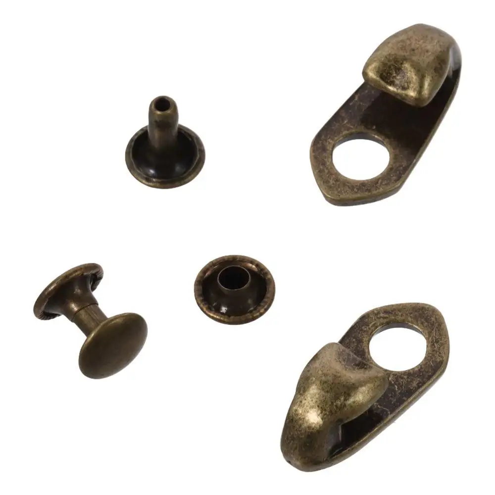 19.5MM Metal Boot Hooks Buttonholes Single Hole Alloy Camp Shoes Hooks Antique Bronze Hike Accessories Shoe Lace Hooks