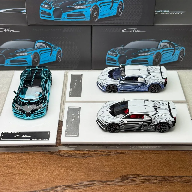 

LJM 1:64 Bugatti Chiron, имитация статической смолы, модель автомобиля, праздничная подарочная игрушка для мальчиков, коллекционный декоративный предмет для взрослых.