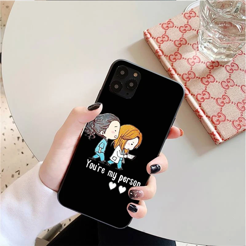 Greys Anatomy You are my person Phone Cover For iPhone 11 12 13 14 Mini Pro Max X XR XSMax 7 14Plus Black Soft Silicone TPU Case