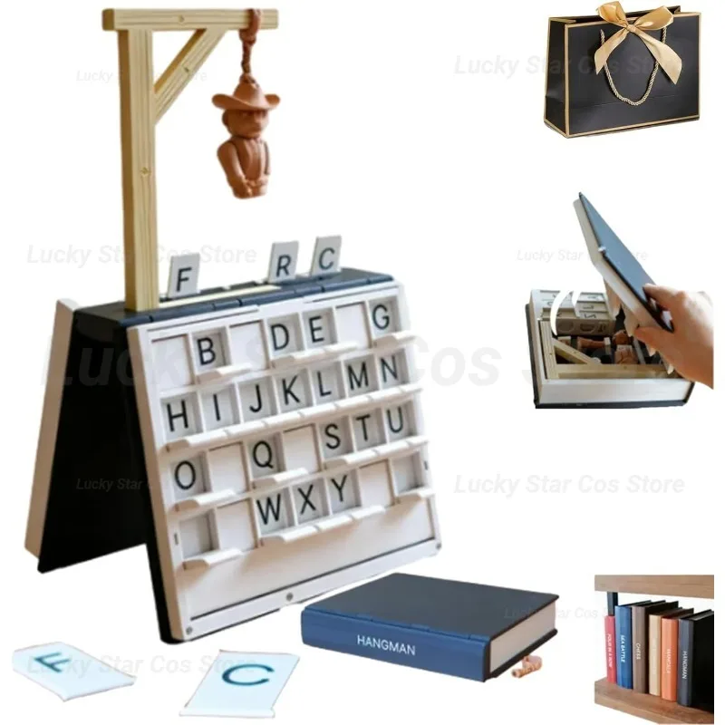 

PlayBook'd Hangman, Vocabulary Words Spelling Challenge Table Game, Hangman Challenge Game,Portable Books Design Board Game