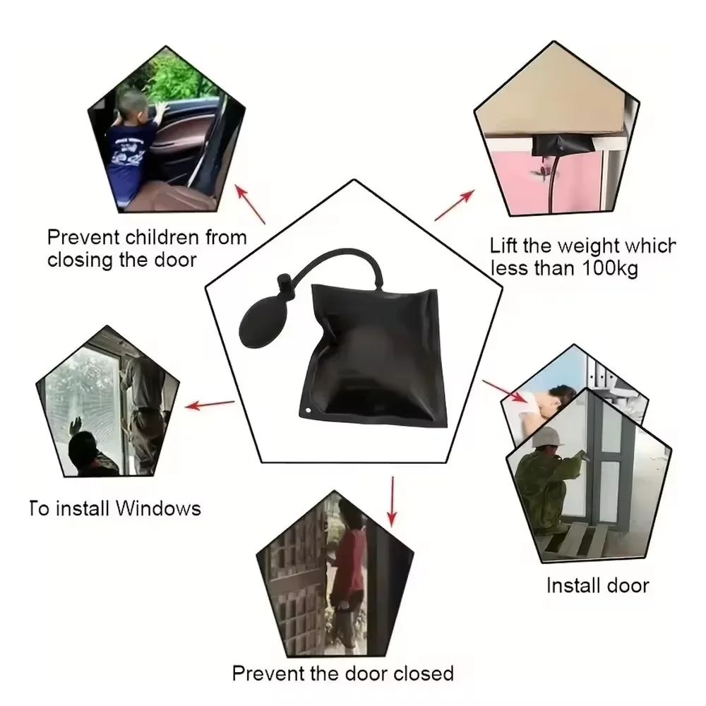 مضخة هواء أسافين وسادة هوائية قابلة للنفخ لباب النوافذ سيارة تركيب قوي محاذاة أداة إصلاح تركيب نافذة الباب #4