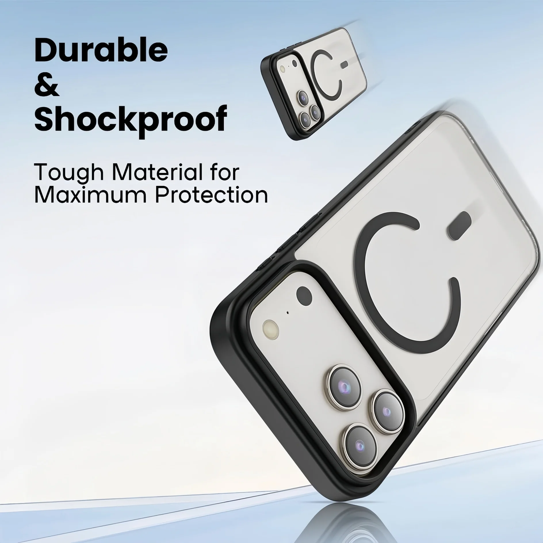 حافظة هاتف واقية من الأكريليك الناعم المغناطيسي الشفاف المقاوم للصدمات لهاتف iPhone17Pro Max/17Pro/17/Air، قطرة متينة