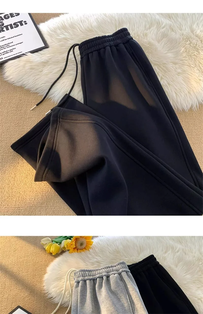 Heavy Duty Sweatpants for Men's Spring and Autumn 2025 New Trend Loose Straight Drawstring Casual Sports Pants - Image 4