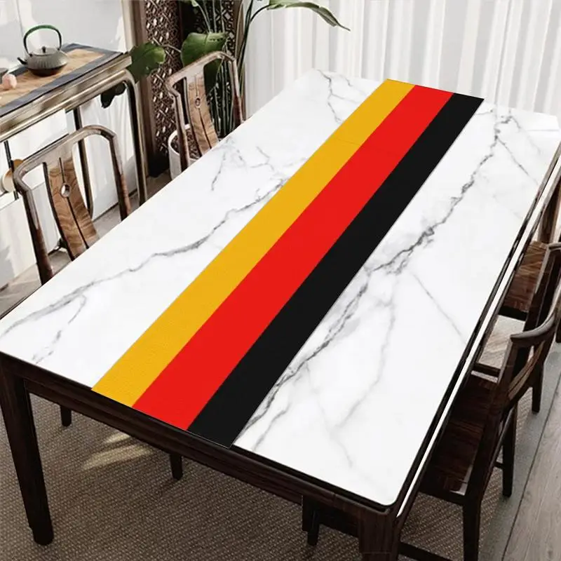 German Flag Tablecloth Linen Cover Table Decor In Black Red Yellow Splash-proof 11.8x71.65in Oktoberfest Table Runner Reusable