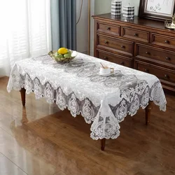 Tablecloth Round White Golden Velvet Europe Luxury Embroidered Table Dining Table Cover Table Cloth Lace Tv Cabinet Dust Cover
