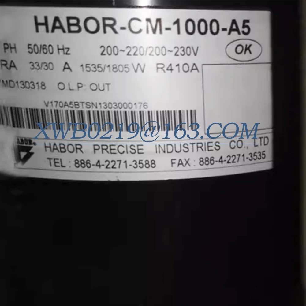 New HABOR-CM-1000-A5 Refrigeration Compressor 3PH 50/60Hz 200-220/208-230V