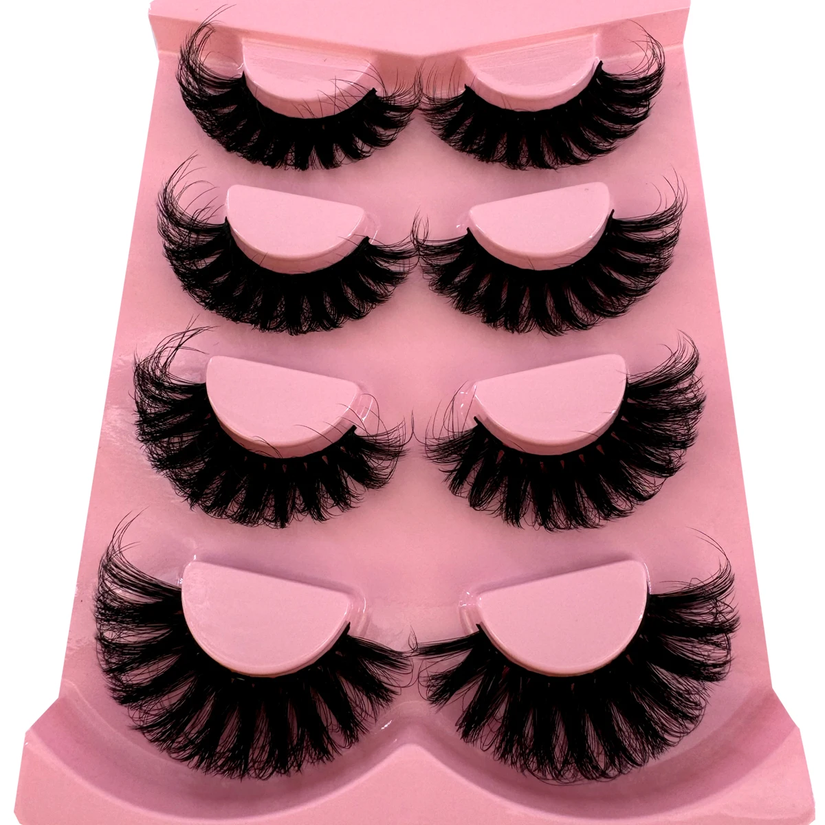 AMSDCN 4 Pairs Fake Eyelashes Thick Long False Eyelashes Dramatic Lashes 3D Faux Mink Eyelashes Wholesale Full Strip Lashes Ma