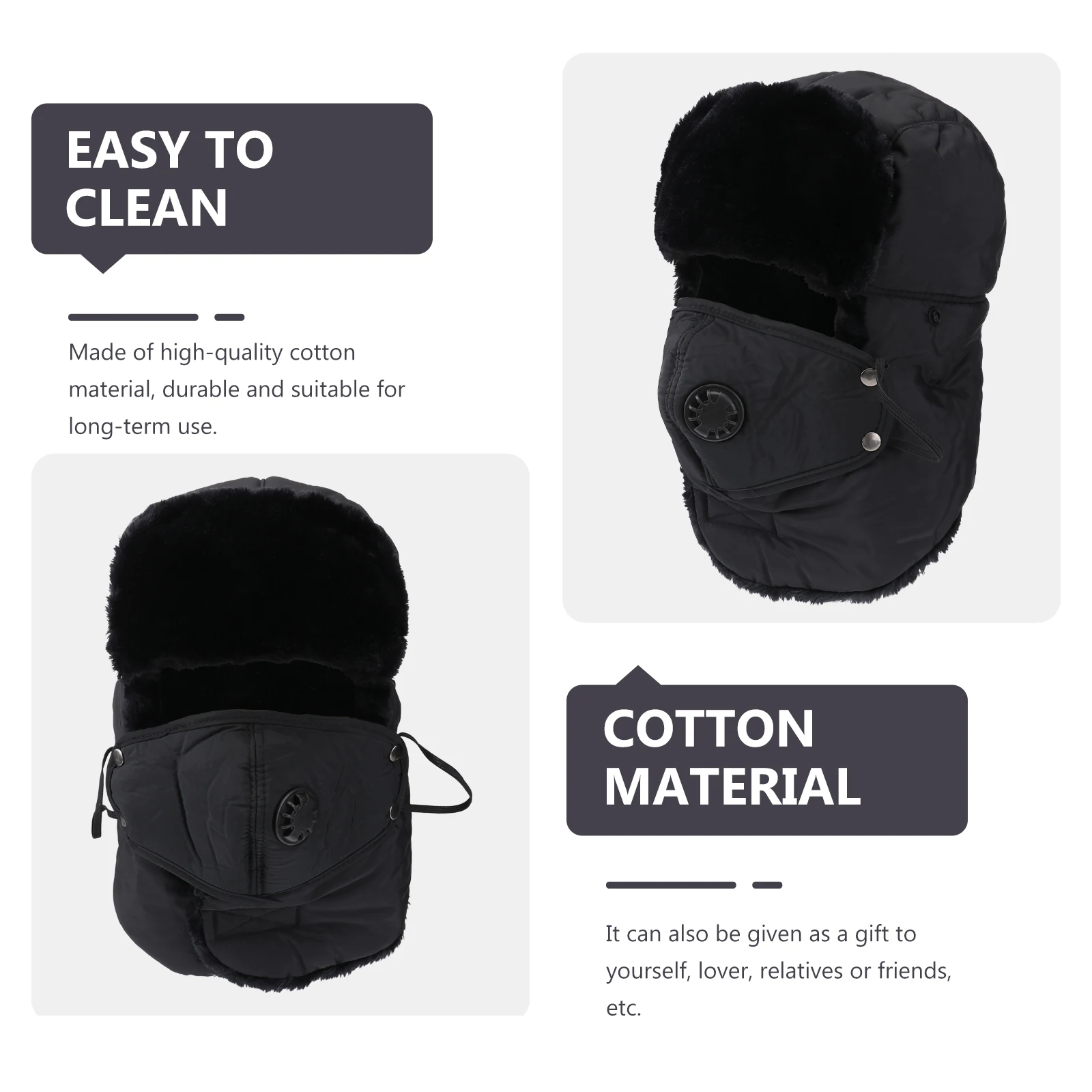 

Cold-proof Hat Windproof and Face Korean Version Ski Warm Hats for Women Running Cycling
