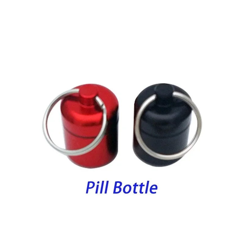 Mini Portable Aluminium Pill Case Carry Bottle Case Hearing Protection Earplugs Box Keychain Outdoor Pocket Pill Box Container