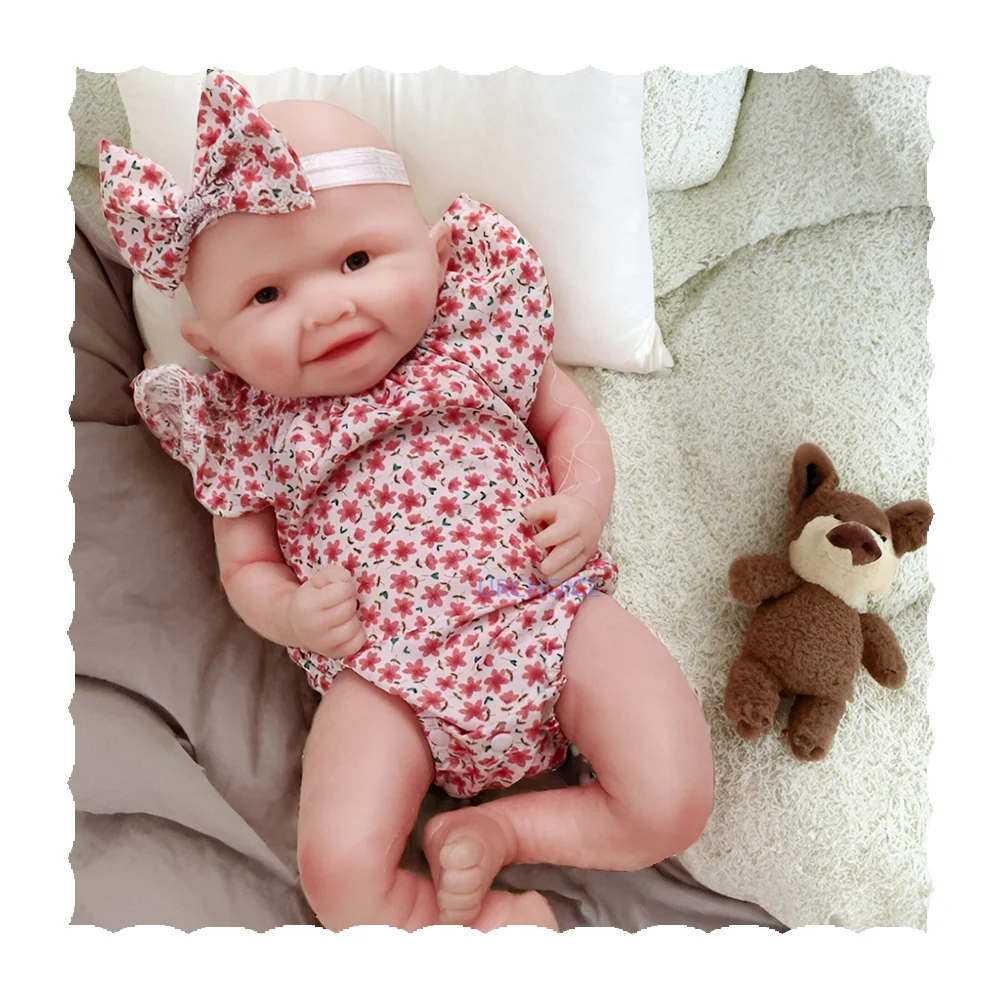 

Celebrate Children'S Day Gift 18Inch Silicone Reborn Baby Doll Hand Painted Soft Babies Doll Toy For Kids Age 3+ Holiday Gifts