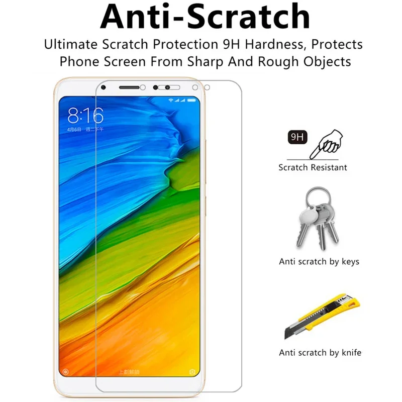 واقي شاشة من الزجاج المقسى لهاتف شاومي ريدمي نوت 5 على نوت 5 وليس 5 فيلم شاومي شيامي شاومي ريمي كوكومي