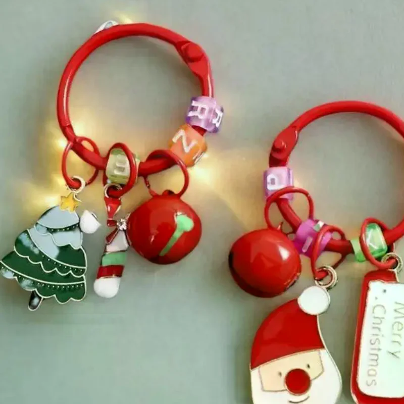 Breloque de sac dessin animé étiquette de noël pendentif arbre de noël noël Sants Claus porte-clés créatif couronne de noël cerf porte-clés filles