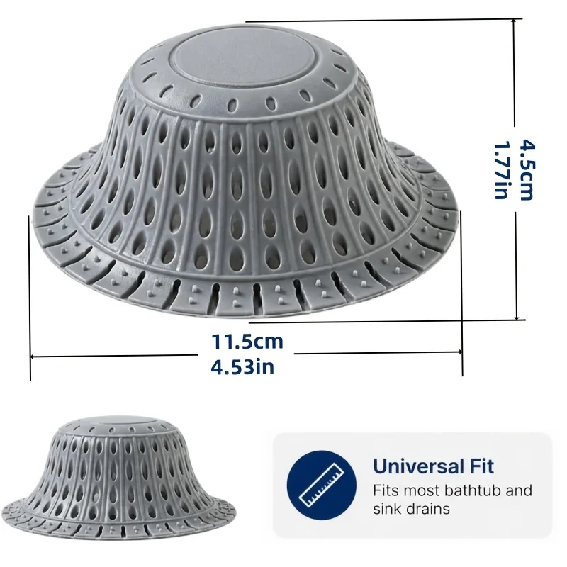 Silicone Foldable Hair Catcher, Bathtub Drain Plug, Shower Hair Collector for Sinks & Tubs, Bathroom Accessory view 3