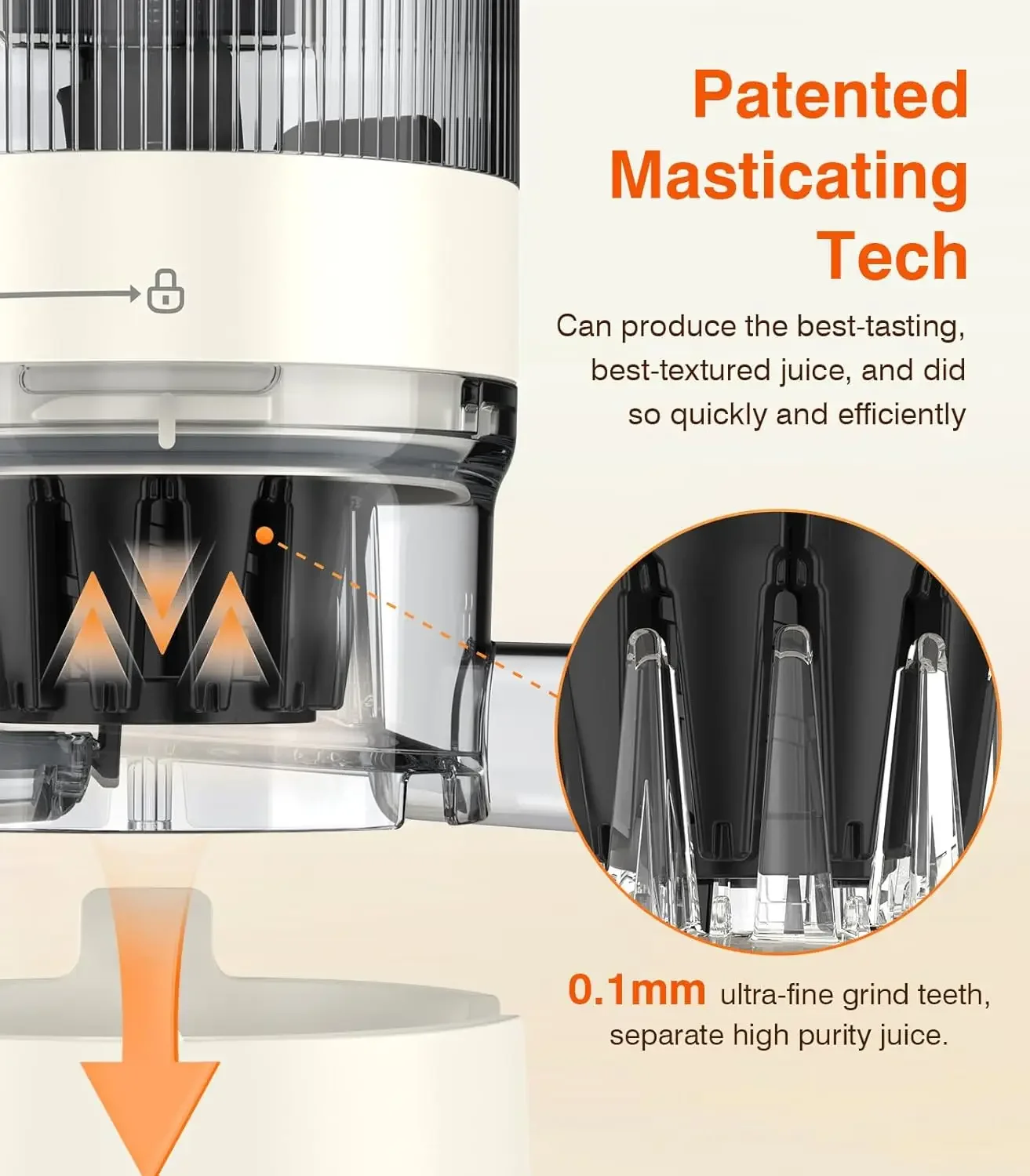 عصارة، آلات عصارة المضغ المحدثة مع شلال تغذية مقاس 5 بوصات تناسب الفواكه والخضروات بالكامل، نقاء عصير 99.6%، مبسط
