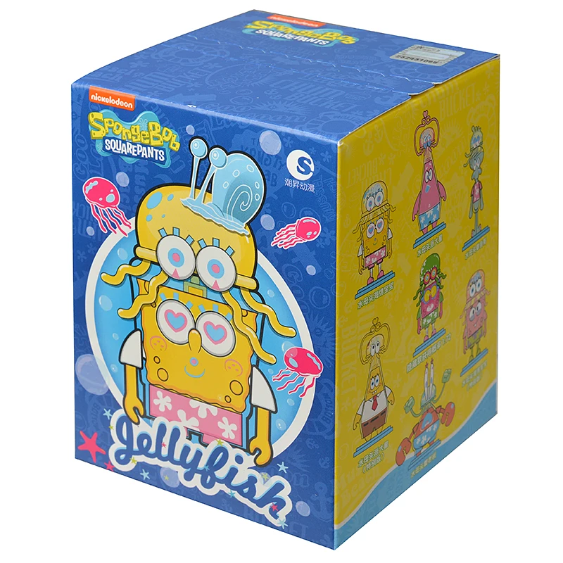 Original Anime SpongeBob SquarePants Jellyfish Series Blind Box Assembly Series Action Figure Ornament Children's Toy Gift