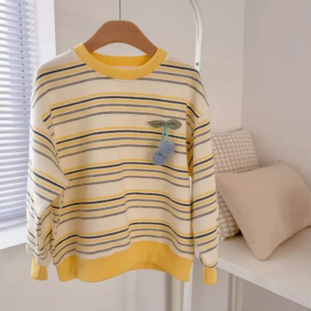 

spring clothes kids tops Casual and comfortable sweatshirt Parent-child sweater Striped pattern pullover