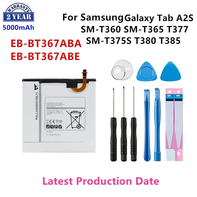 

Brand New EB-BT367ABA EB-BT367ABE 5000mAh Battery For Samsung Galaxy A2S 8.0 T385 T380 2017 Edition T377 T360 T365 +Tools