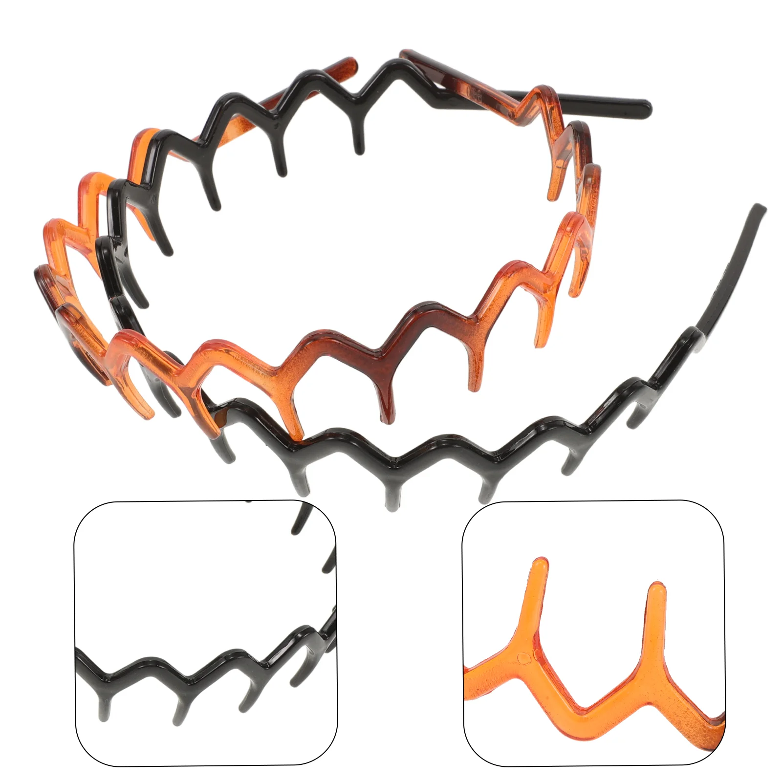 

2 Pcs Girl Hair Accessories Fashion Hoop Headband Metallic Line Toothed Women Man