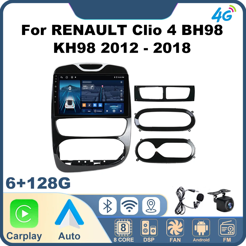 

Автомобильное стерео радио для RENAULT Clio 4 BH98 KH98 2012-2018 CarPlay 8core 4G Wifi FM RDS DSP Android Auto Car Audio System Builder