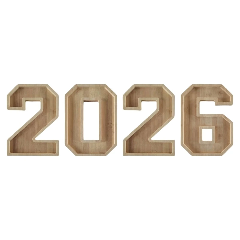

Serving Platters 2026 Numbers Charcuterie Board Fillable Graduation Decorations Plate Tray for Snacks Fruit B03E