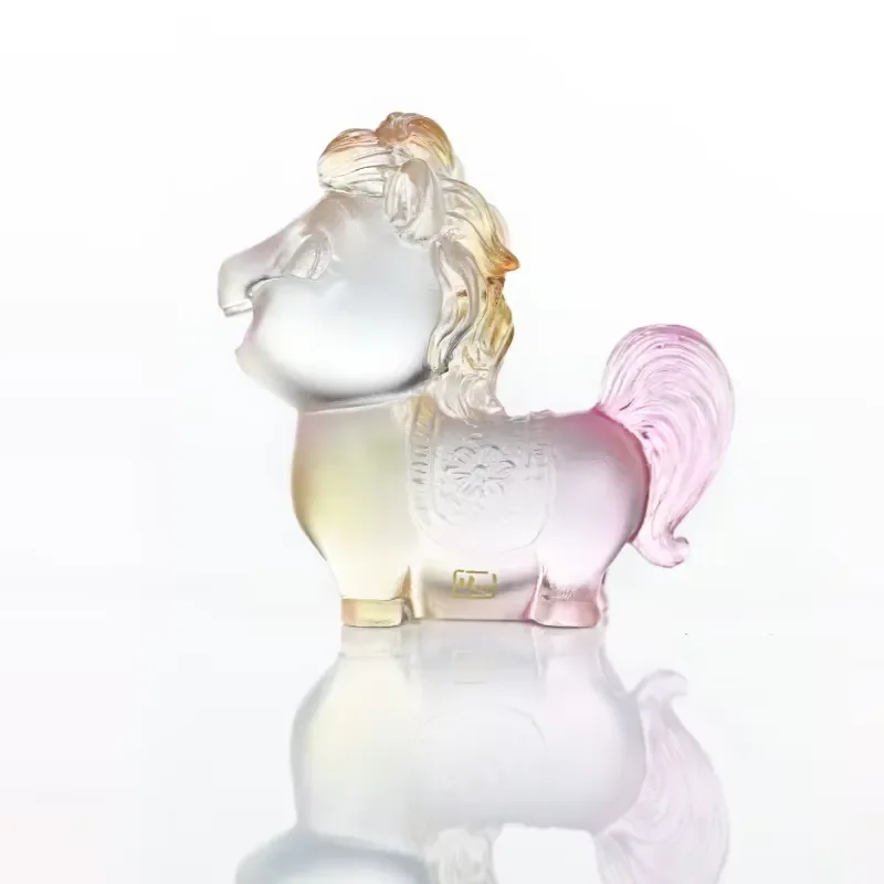 Horse Shaped Crystal Ornament Unique Design Small Cute Incense Burner Teaspoon Holder Brush Holder Desktop Decoration Gift