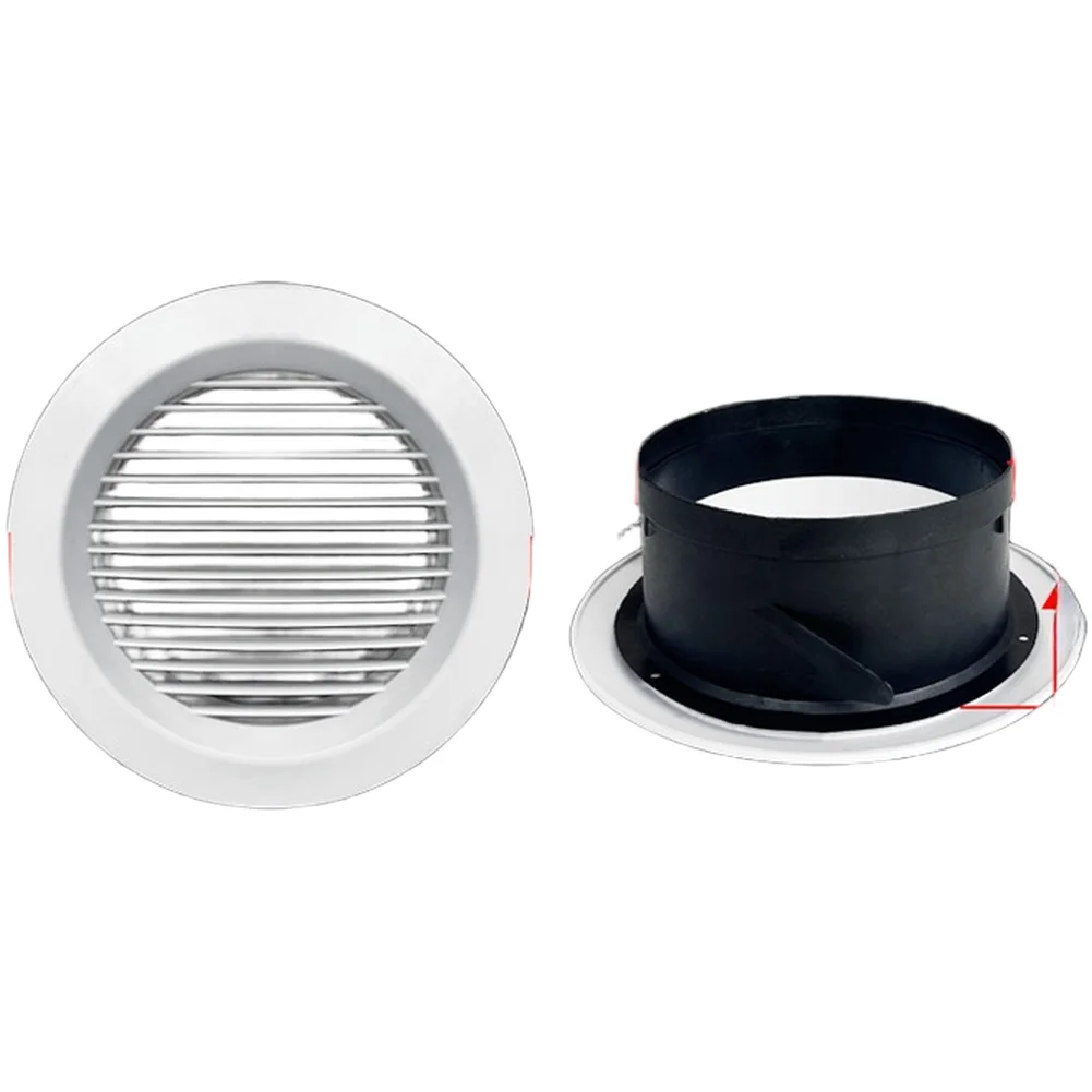 ABS Plastic Round Straight Panel Air Ventilation Outlet Louver Grille 15x15x8cm Single Layer For Indoor Air Quality System Easy