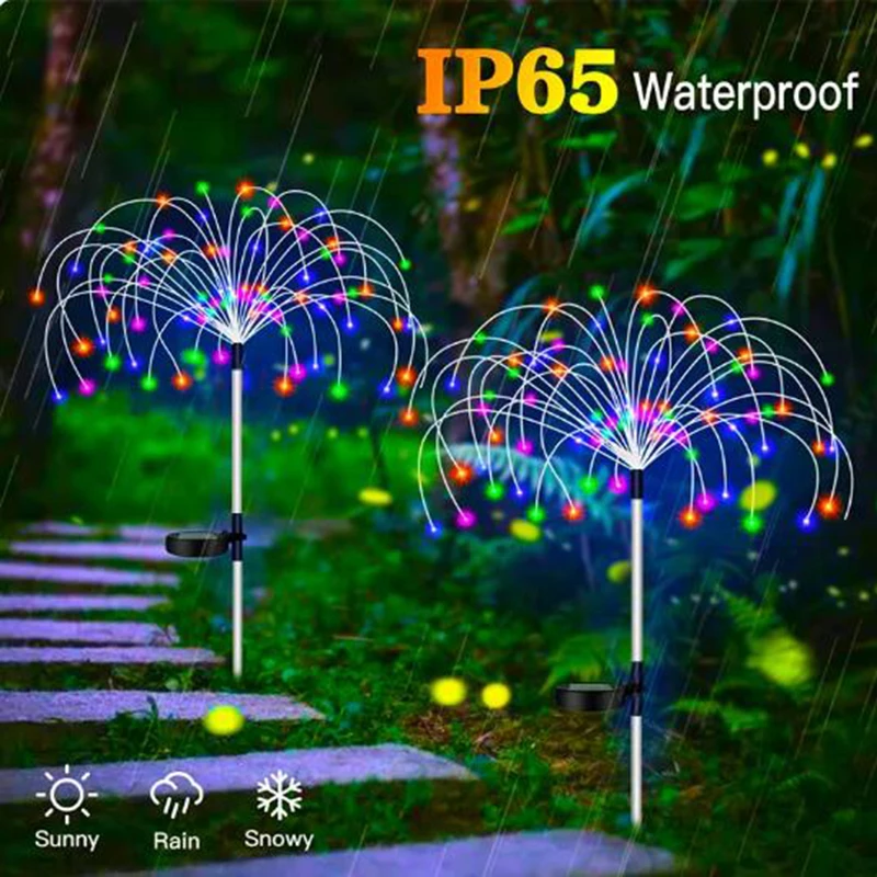 

Outdoor Solar Hanging Firework Lights 90/150/200LED Waterproof Fairy Light For Christmas Party Decoration LED Starburst Lights