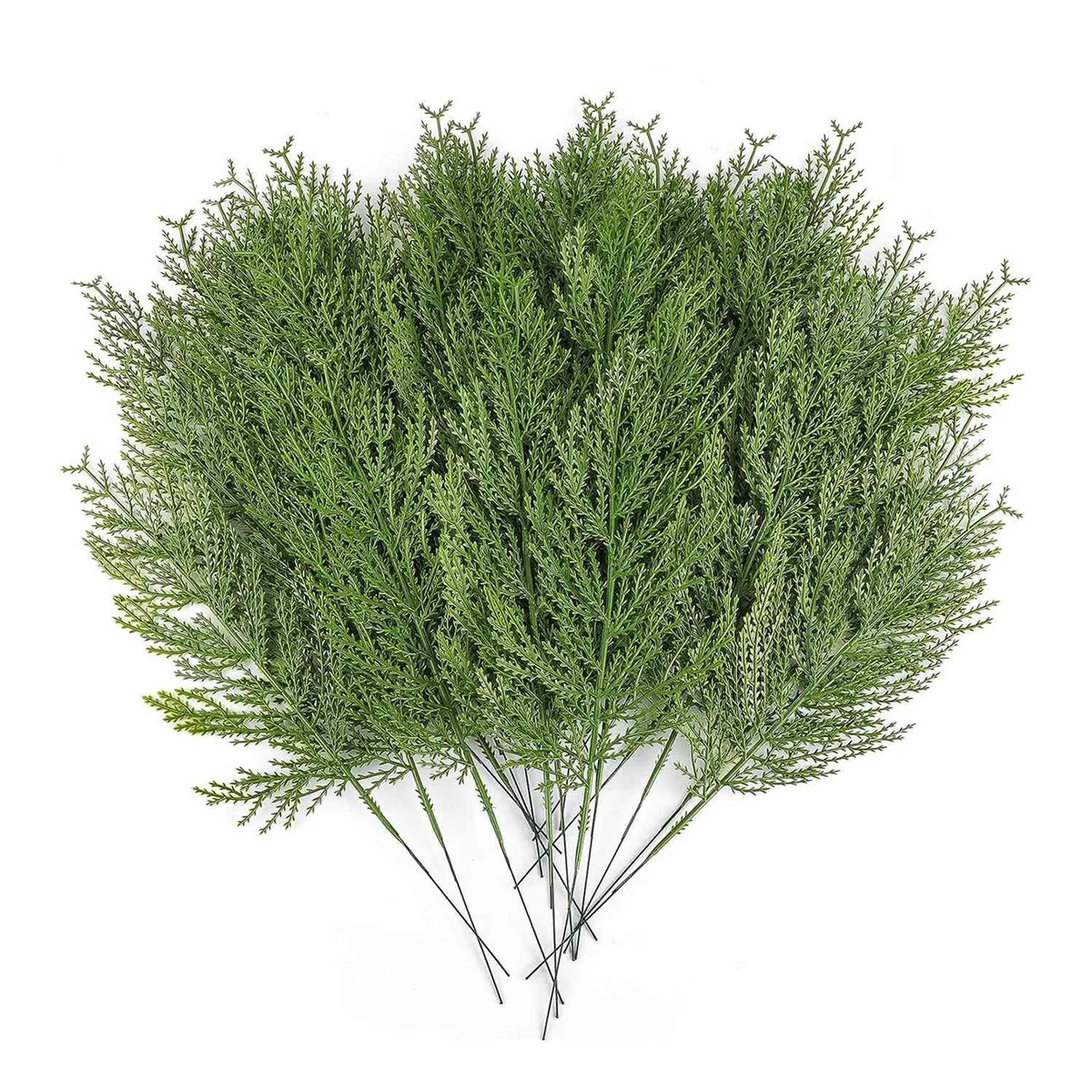 ETRT 40 Pcs Artificial Cedar Sprigs Faux Cedar Branches Cedar Cypress Stems Pine Picks Plastic Greenery Christmas DIY