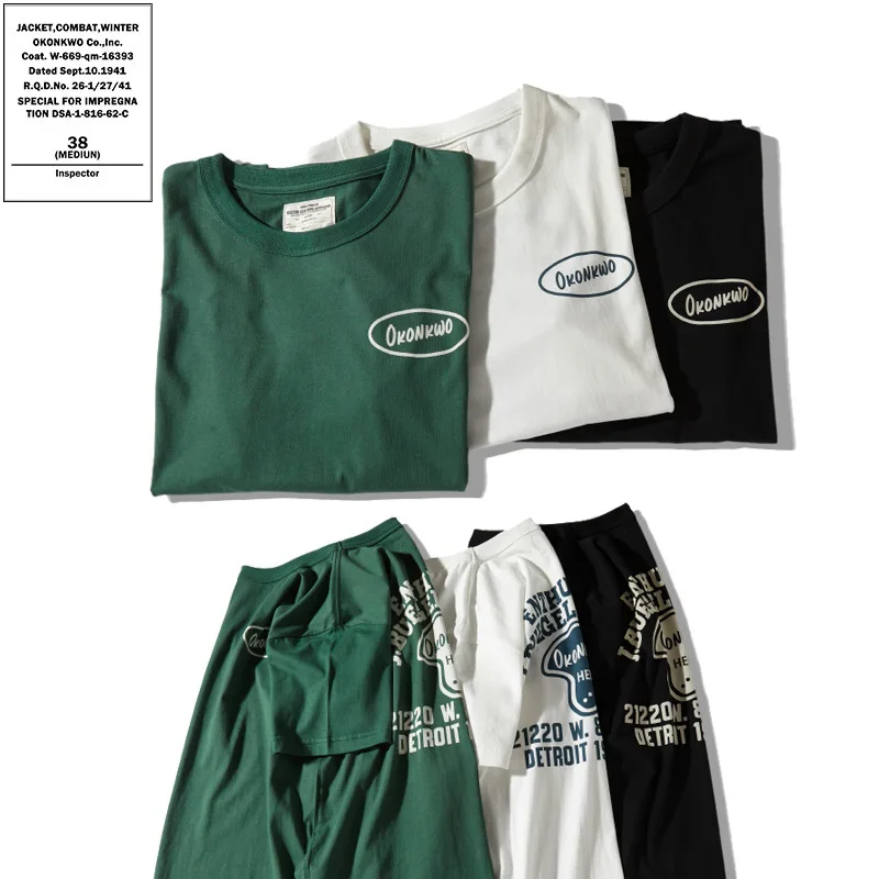 

OKONKWO_Motorcycle helmet printed T-shirt 200g men's round neck short sleeve TEE
