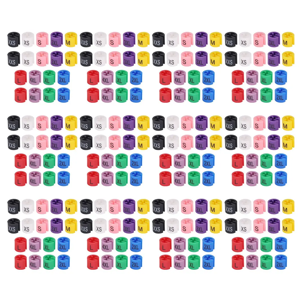 

450 Pcs Hanger Size Tags Marker Clips XXS to 4XL Multi Color Garment Rack Garment Hanger Size Tags Clothing Store Organize