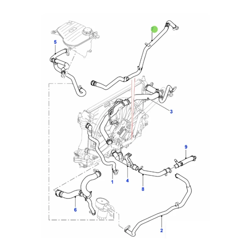 C2D21516 xj xf auxiliary radiator pipe