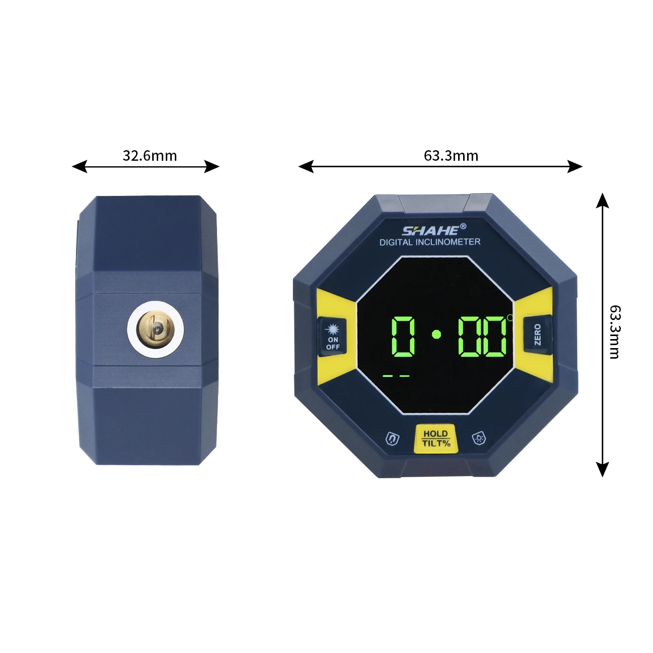 SHAHE 4‑Sides Laser Octagon Digital Angle Finder 9‑Sided Magnetic Inclinometer Bevel Box Protractor High Precision Angle Gauge