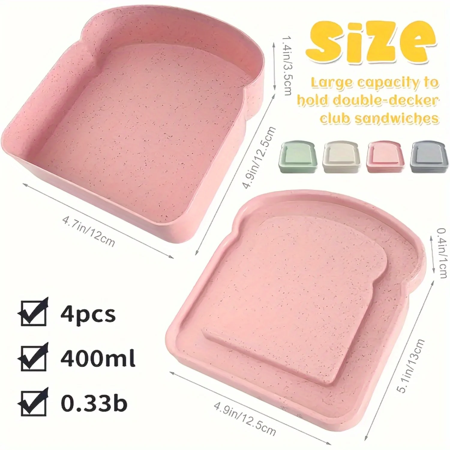 

Sandwich Containers Lunch Boxes, Reusable Sandwich Box Holder for Students & Workers, BPA Free Bread Container, Kitchen Tablewar