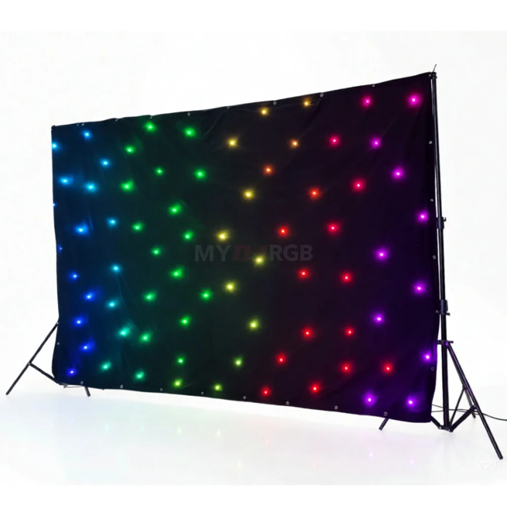 Customize RGB Full Color LED Star Cloth Remote Control Stage Effect Background Light for Events Parties KTV Stage Props