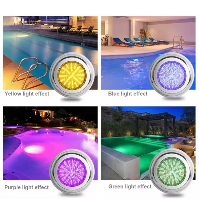 12W 24W 36W 54W  Pool Light IP68 Waterproof 12V Outdoor RGB Underwater Light Round Fountain Colorful Light Warm white/ White