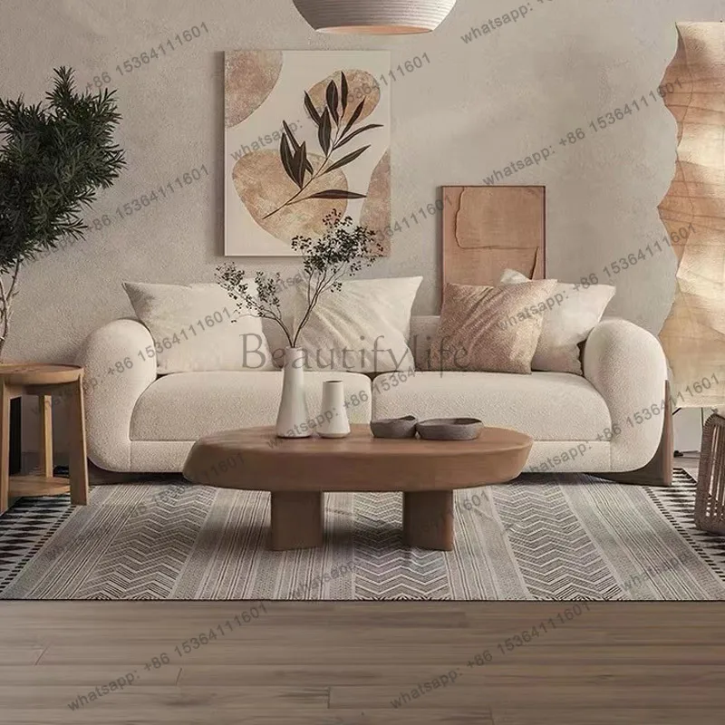 XX.Wood Nordic Living Room Minimalist Beige Retro Bubble Cheap Living Room Sofas Japanese Single Woonkamerbanken Furniture Home