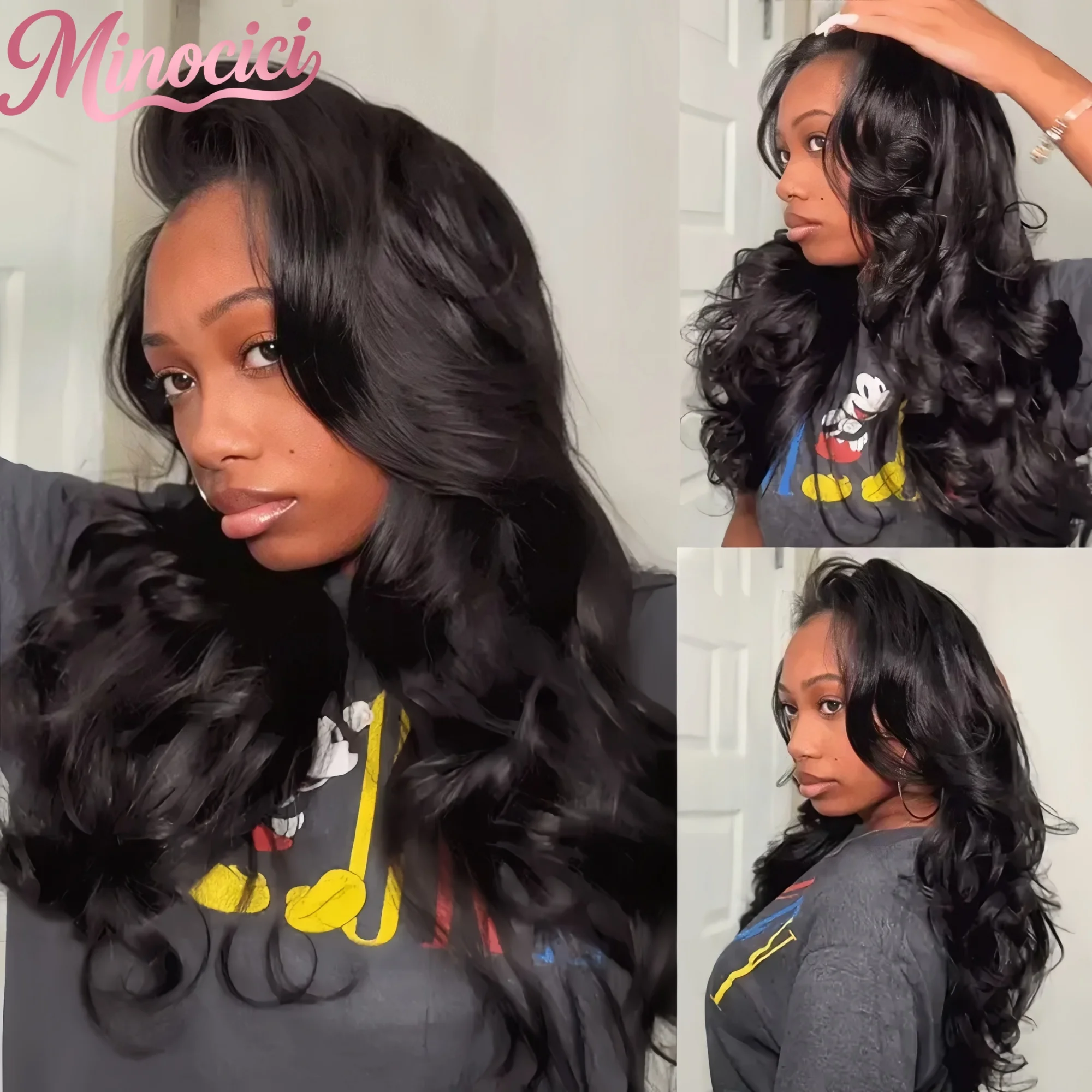 

Парик-полупарик Body Wave из натуральных волос, без клея, улучшенная модель 3 в 1, с завязками, бесшовный, с застежкой-клипсой для быстрой установки