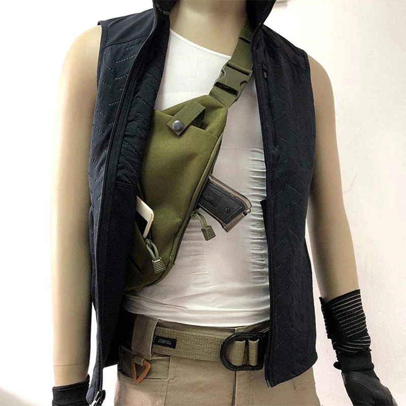 Erkek göğüs çantası Camo taktik depolama çanta Anti-Theft cüzdan erkekler açık spor bisiklet tabanca tabanca çantası rahat bisiklet paketi