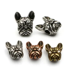 Noter 2pcs/pack Vintage French Bulldog Beads For Jewelry Making Finding 3 Colors Metal Beads Pug Accessories Sieraden Maken