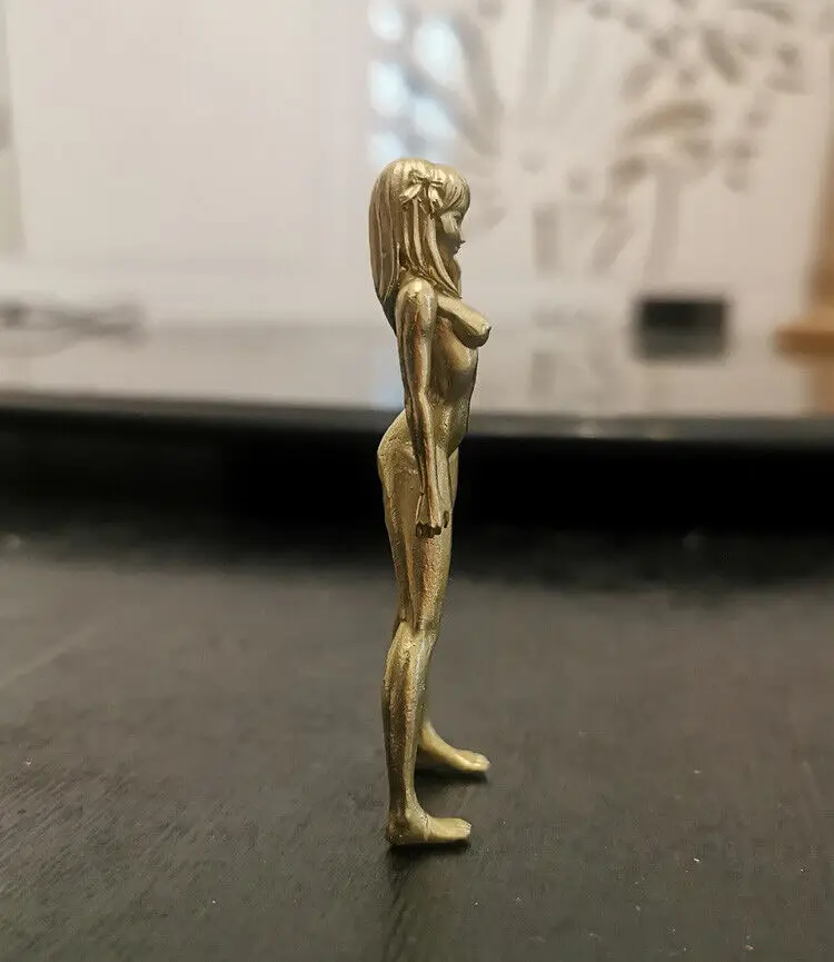 تمثال فتاة الغناء النحاسي مقاس 3.1 بوصة، نموذج جمال عاري لتزيين جسم الإنسان