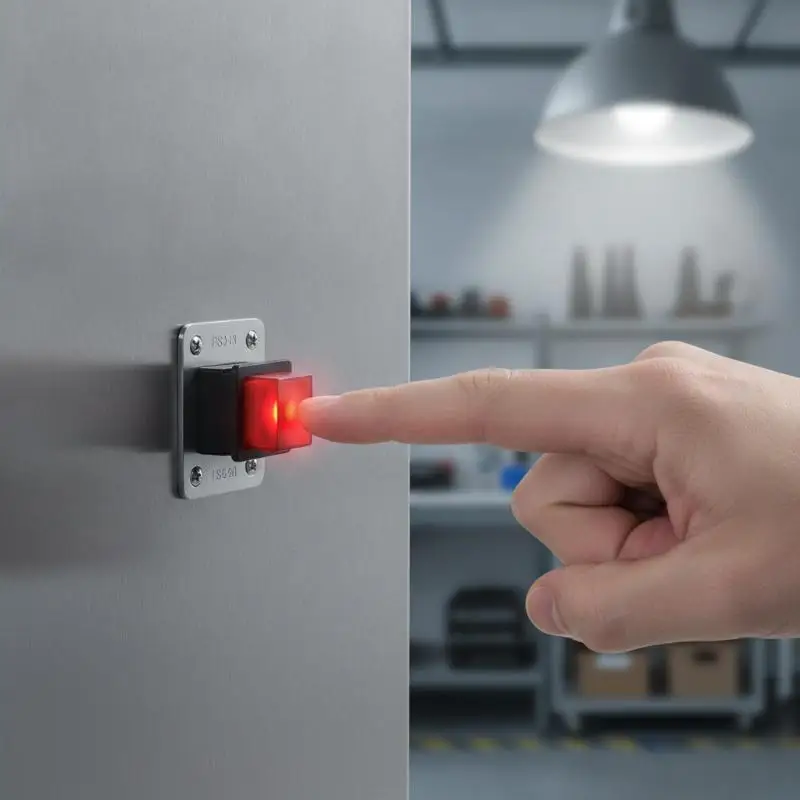Locked Push Button Electrical Rocker Switch 16A 4Pins with LED Light for Household Electrical Equipment Replacement