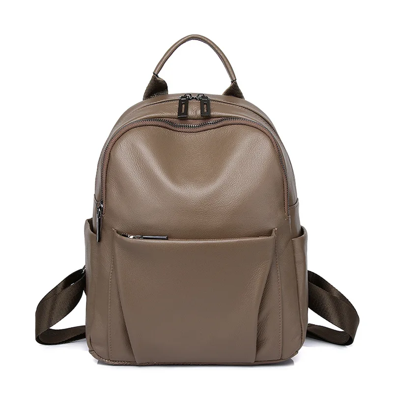 2027 New Fashion Luxury Brand Cow Genuine Leather Women Backpacks Female Ladies Girl Student Korean Casual Designer Backpack