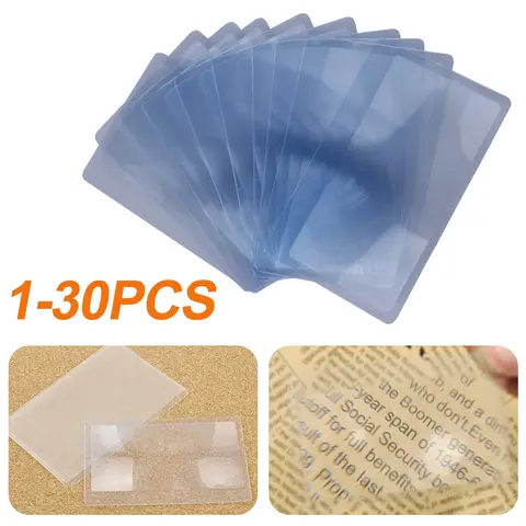 1/10 PCS 3 X Magnifier Magnification Magnifying Fresnel LENS 8*5.5*0.04cm Pocket Credit Card Size Transparent magnifying glass
