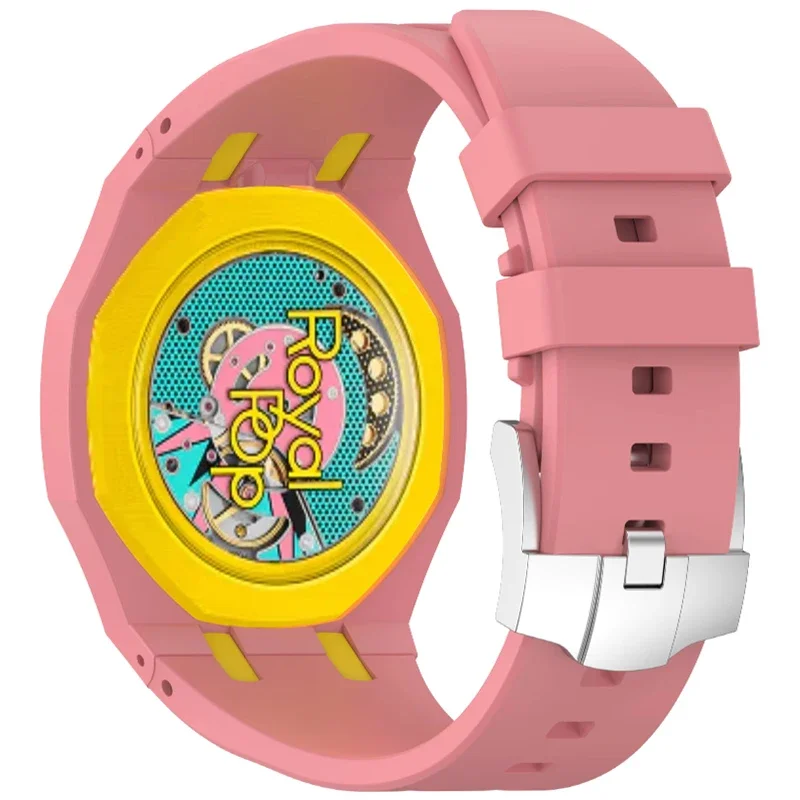 Original weiches Silikonarmband + PC-Gehäuse für Swatch X Ap Royal Pop Swatch Taschenuhr. Trendiges integriertes Armband für Royal Pop Band – Detail 11